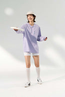 Quick-Dry Zip Pocket Long-Sleeve T-Shirt - Light Purple