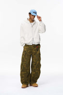 Fleece Two-Way Zip Hoodie - Flower Gray
