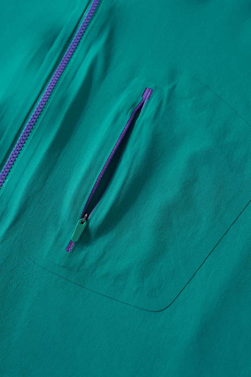 Sun-Cover Hooded Zip Jacket - Blue