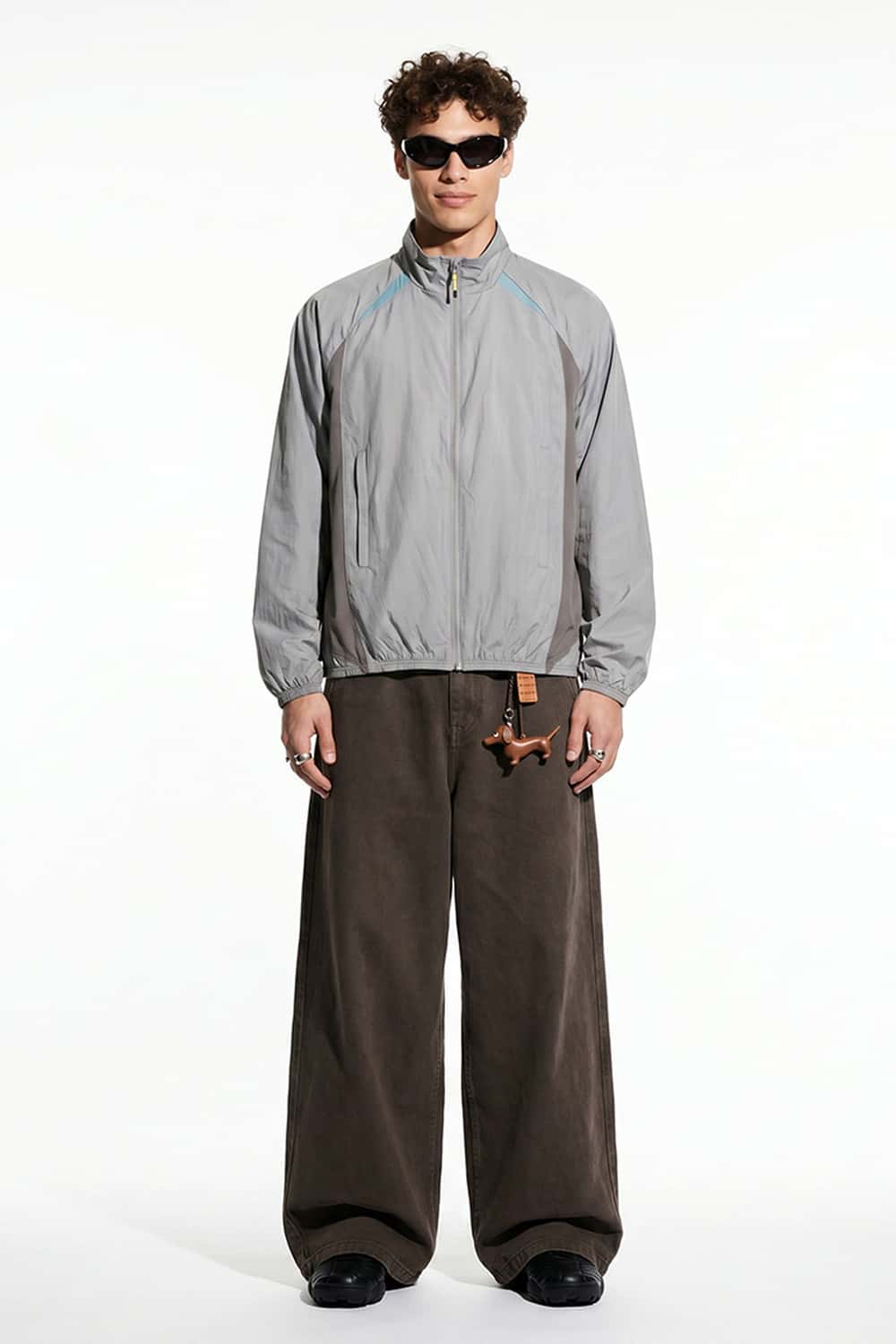 Lightweight Paneled Track Jacket - Gray