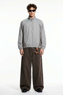 Lightweight Paneled Track Jacket - Gray