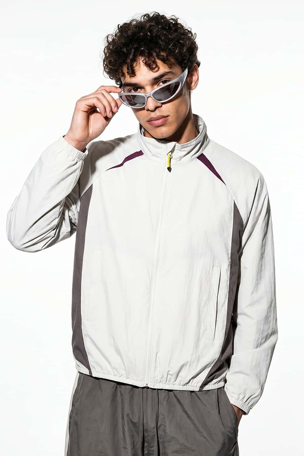 Lightweight Paneled Track Jacket - Off White