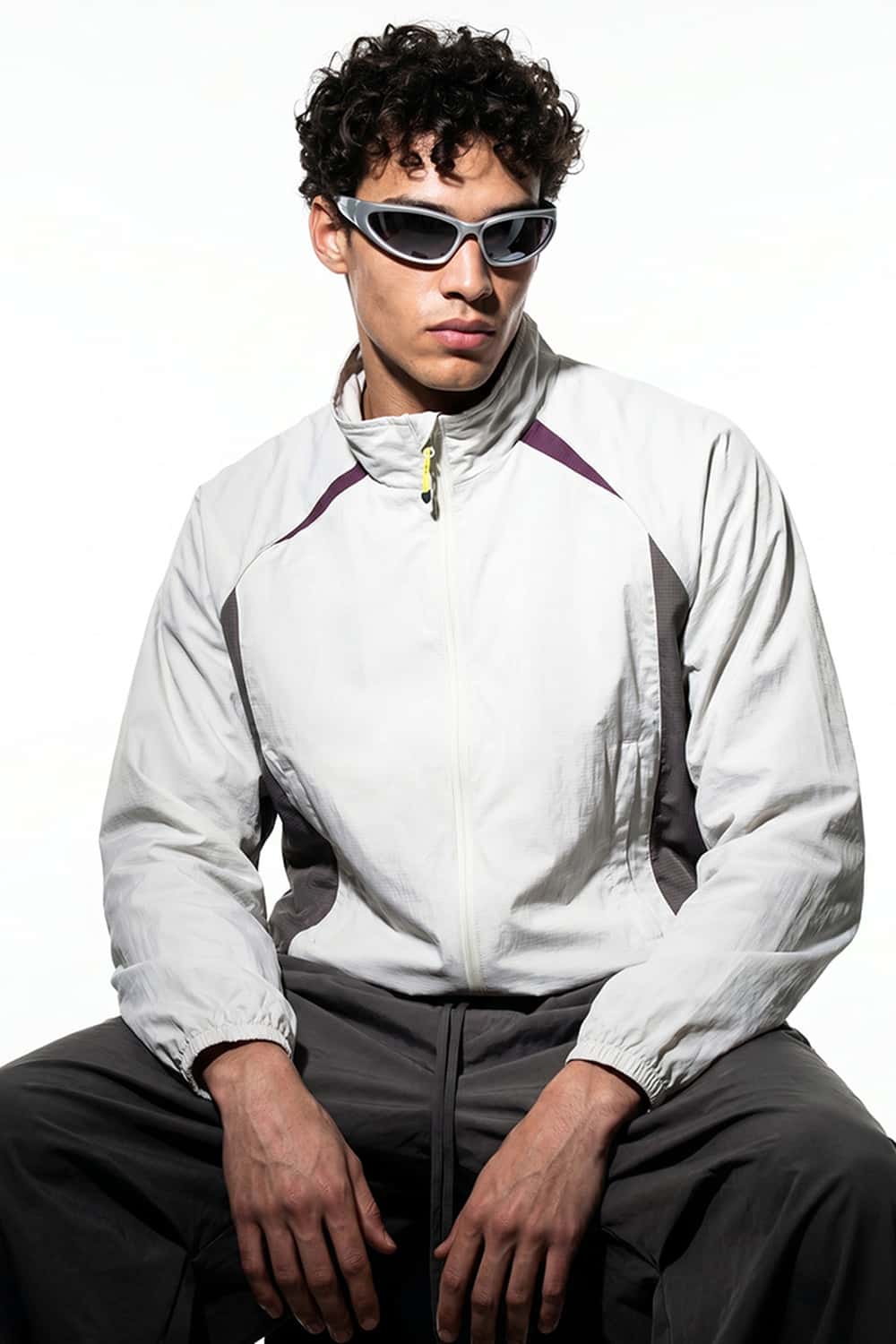 Lightweight Paneled Track Jacket - Off White