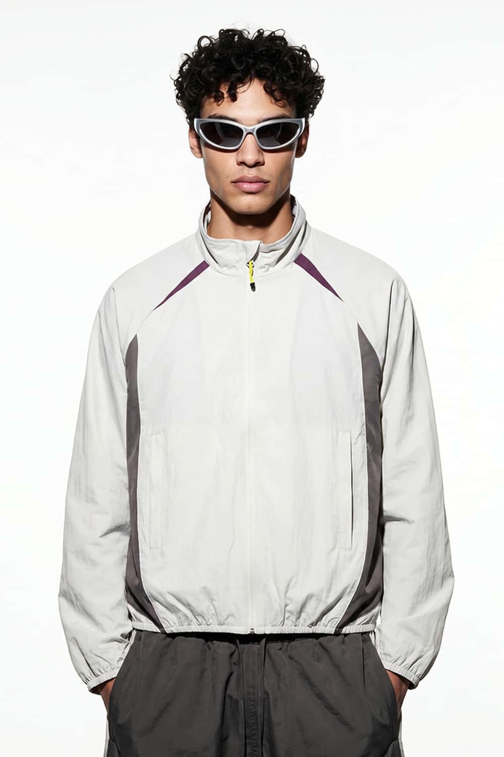 Lightweight Paneled Track Jacket - Off White