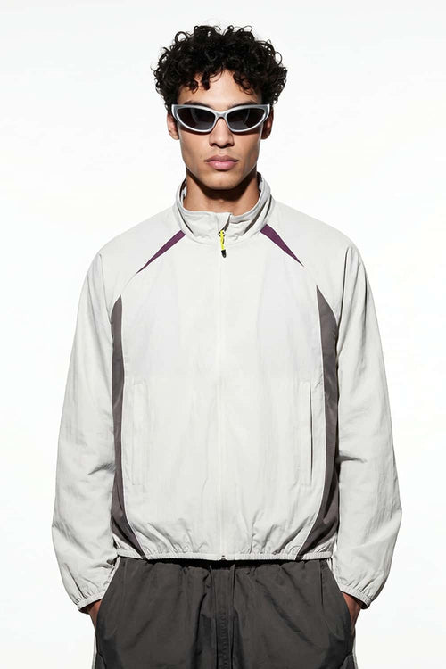Lightweight Paneled Track Jacket - Off White