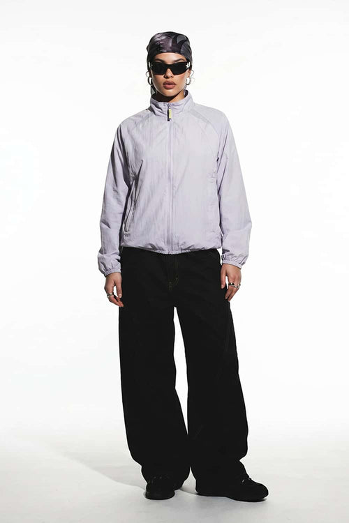 Lightweight Paneled Track Jacket - Purple