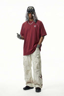 Quick-Dry Contrast Seam T-Shirt - Red