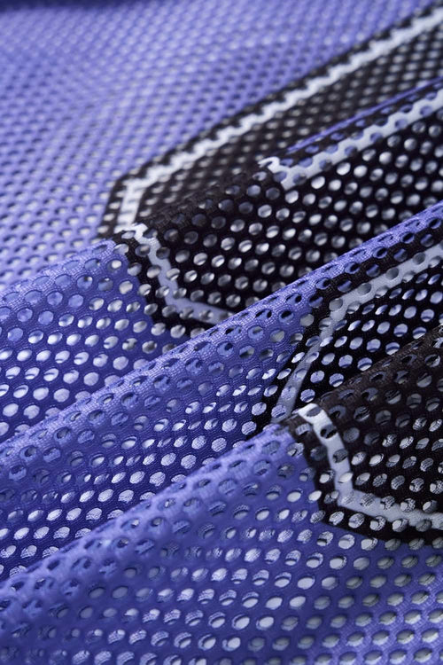 Mesh Number Graphic V-Neck Jersey - Purple