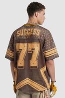 Star Graphic Mesh Jersey T-Shirt - Orange
