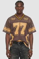 Star Graphic Mesh Jersey T-Shirt - Orange