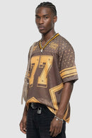 Star Graphic Mesh Jersey T-Shirt - Orange
