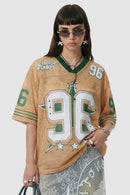 Loose Fit Mesh Baseball Jersey - Orange