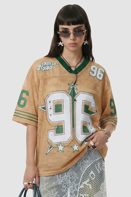 Loose Fit Mesh Baseball Jersey - Orange