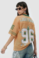Loose Fit Mesh Baseball Jersey - Orange