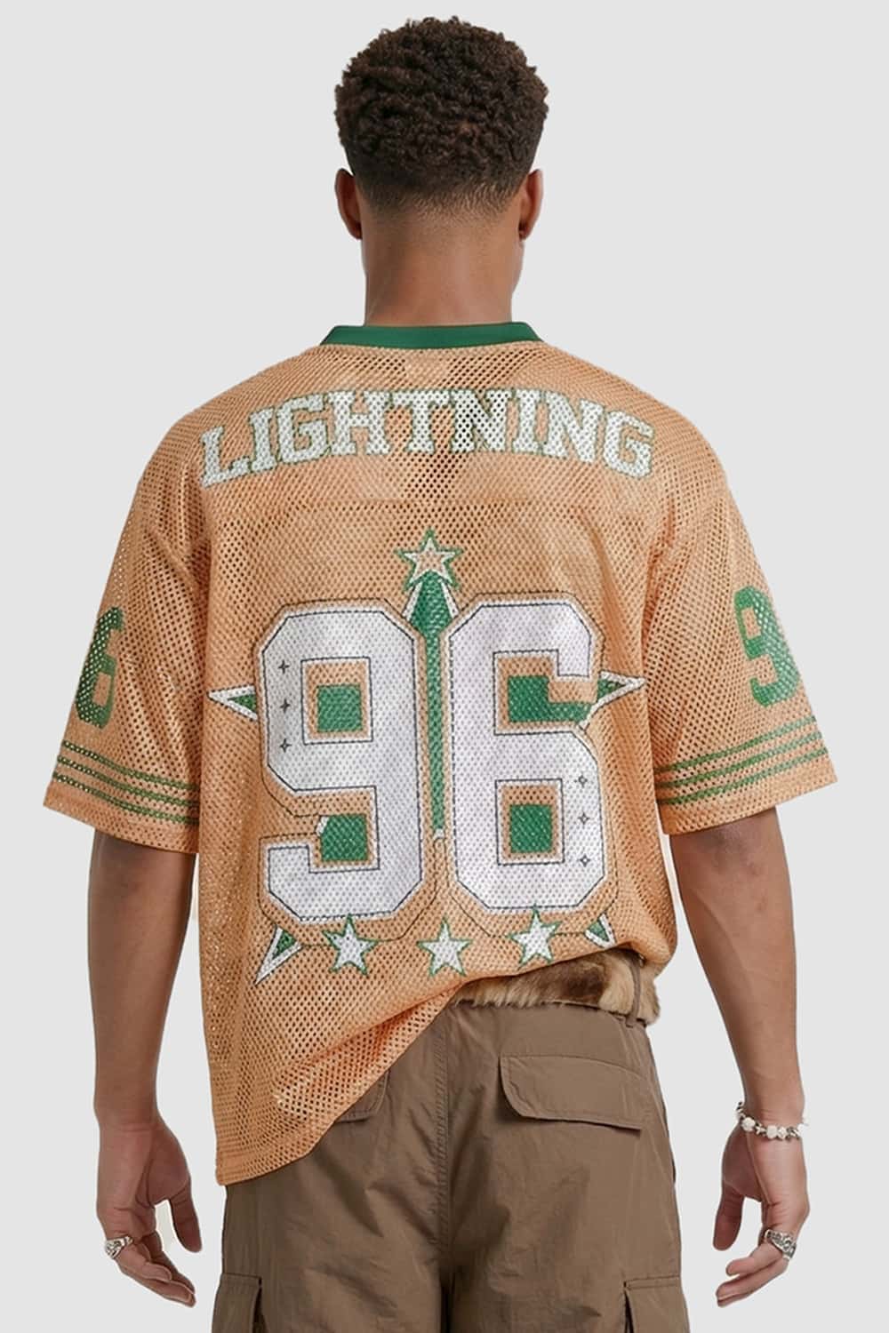 Loose Fit Mesh Baseball Jersey - Orange