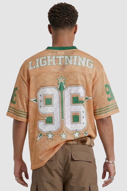 Loose Fit Mesh Baseball Jersey - Orange