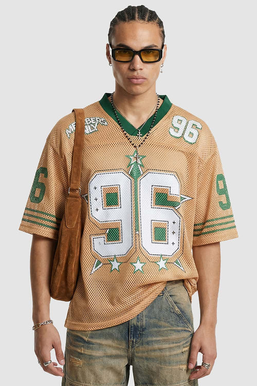 Loose Fit Mesh Baseball Jersey - Orange