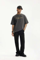 Stretch Twill Slim Flare Pants - Black