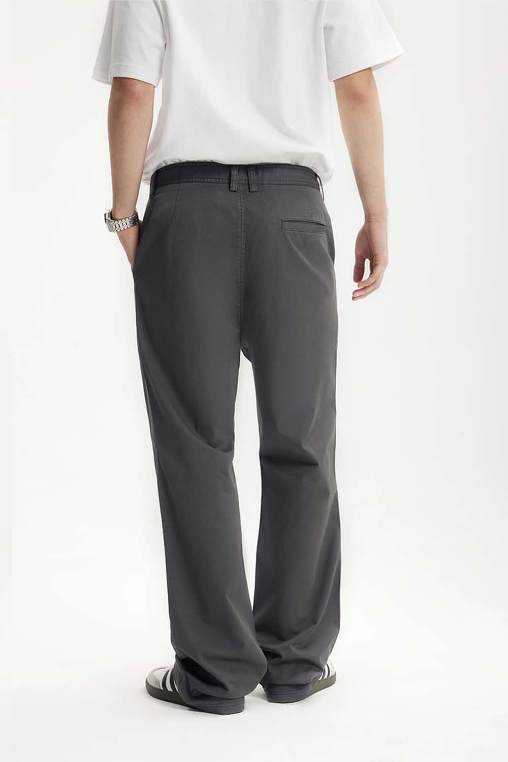 Stretch Twill Slim Flare Pants - Dark Gray