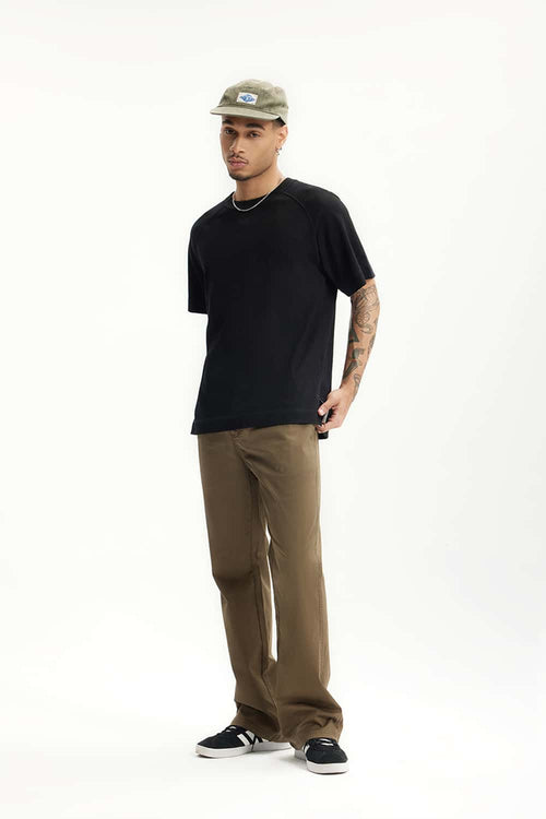 Stretch Twill Slim Flare Pants - Dark Khaki