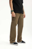 Stretch Twill Slim Flare Pants - Dark Khaki
