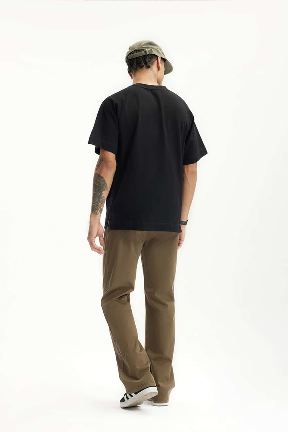 Stretch Twill Slim Flare Pants - Dark Khaki