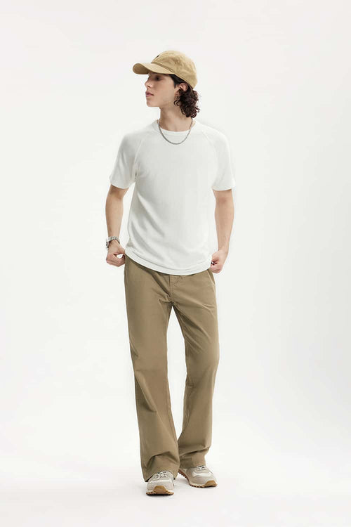 Stretch Twill Slim Flare Pants - Khaki