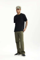 Stretch Twill Slim Flare Pants - Olive