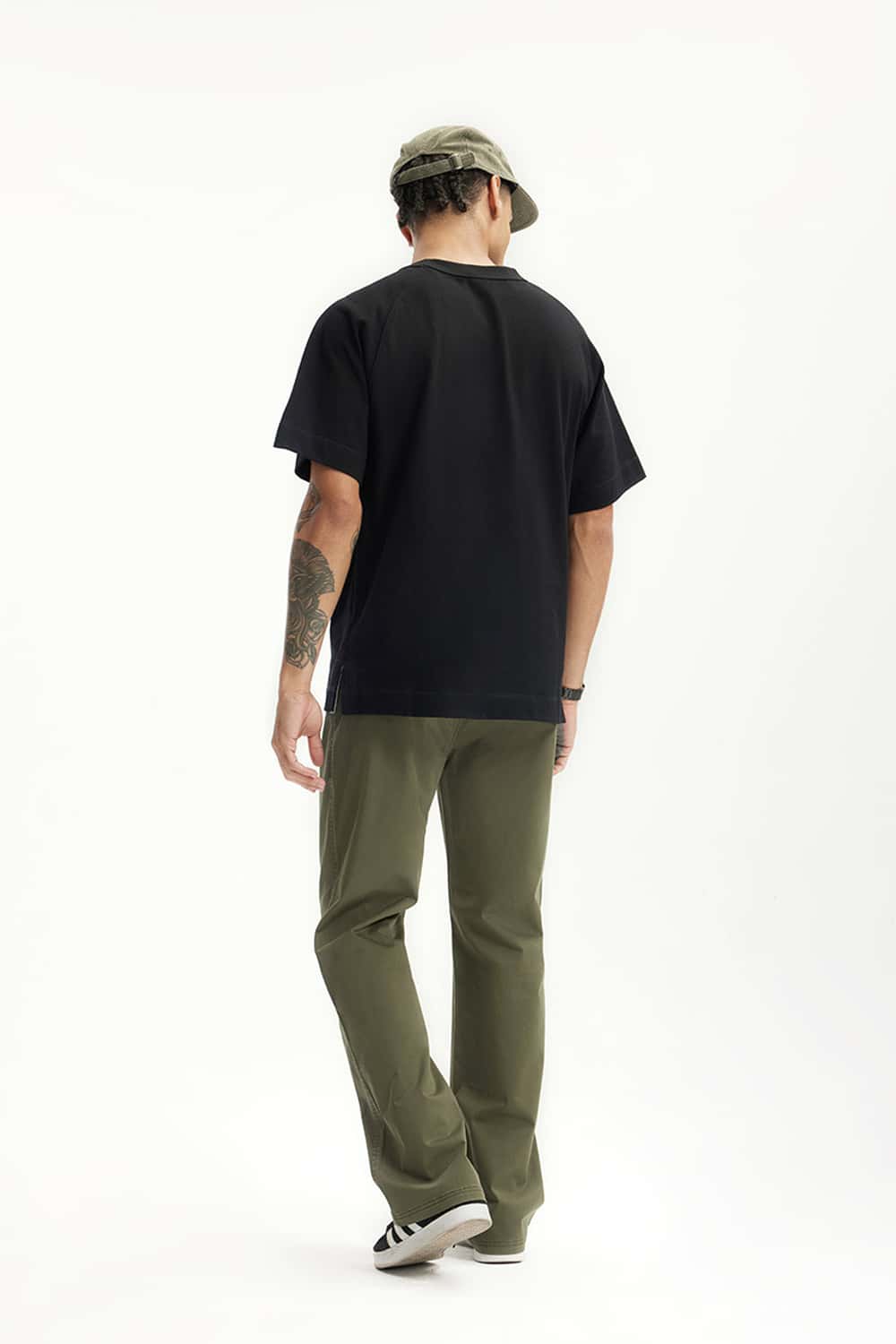 Stretch Twill Slim Flare Pants - Olive