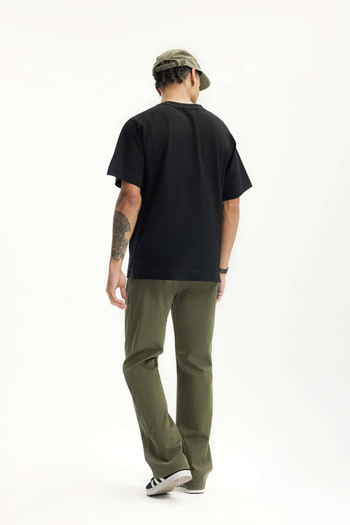 Stretch Twill Slim Flare Pants - Olive