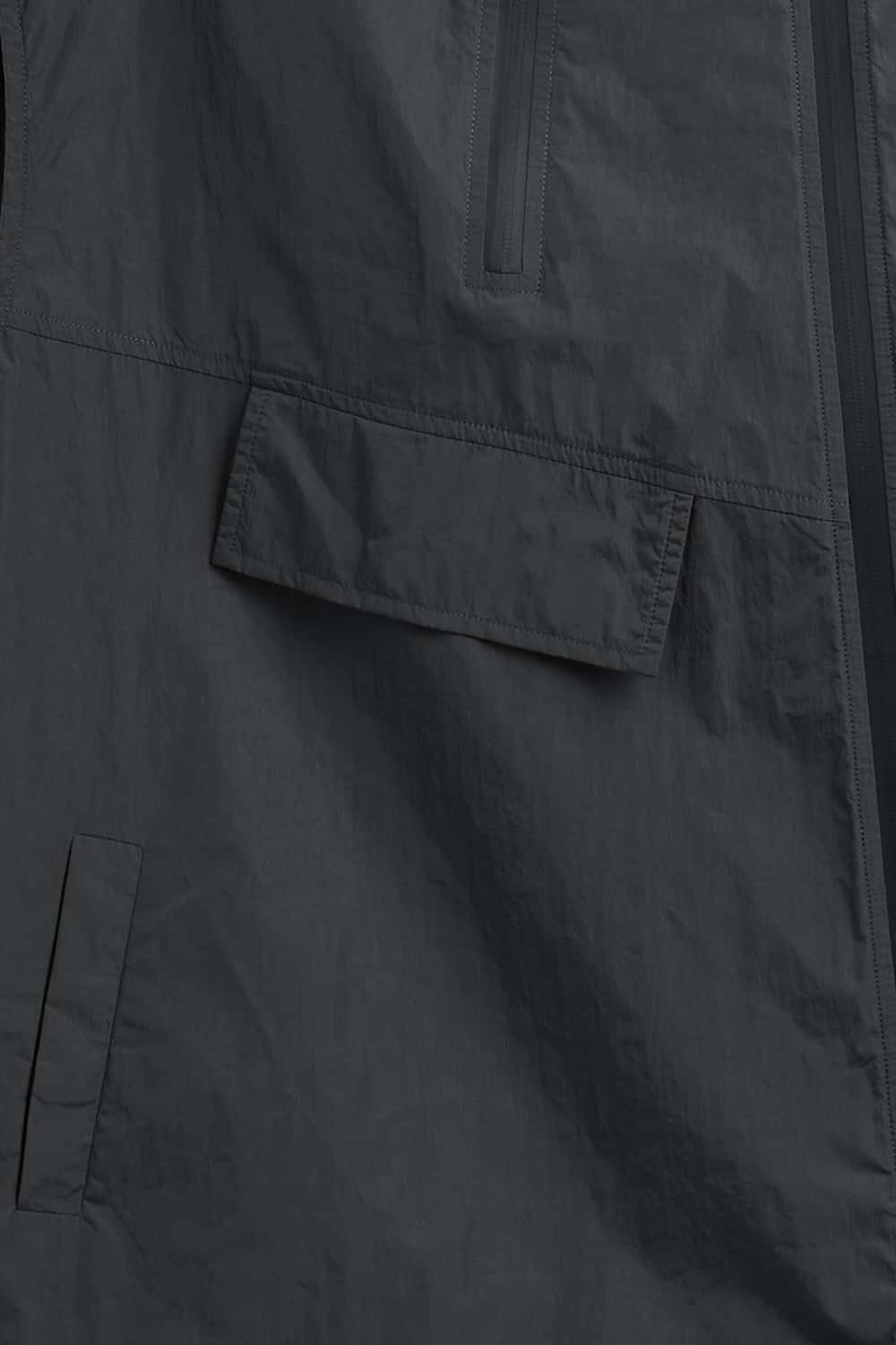 Hooded Nylon Utility Vest - Dark Gray
