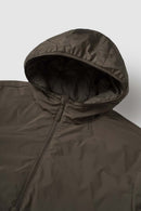 Water-Repellent Half-Zip Hooded Jacket - Brown