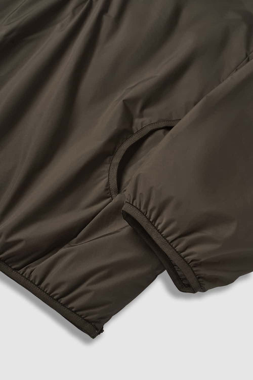 Water-Repellent Half-Zip Hooded Jacket - Brown