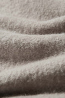 Loose Fit Fleece Half-Zip Sweatshirt - Khaki