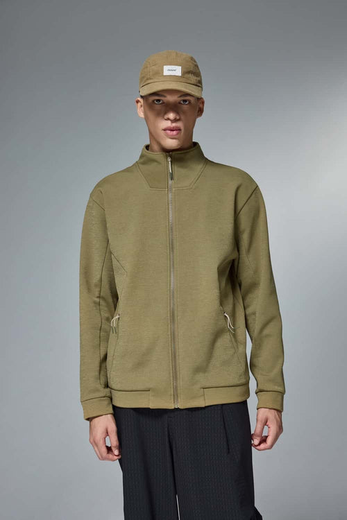 Four-Way Stretch Zip Jacket - Mud Green