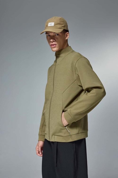 Four-Way Stretch Zip Jacket - Mud Green