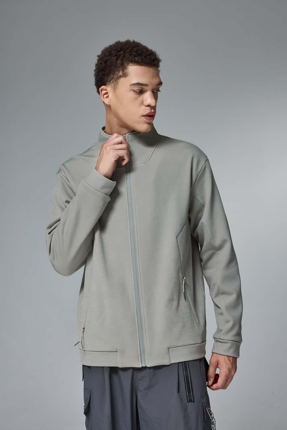 Four-Way Stretch Zip Jacket - Stone Gray