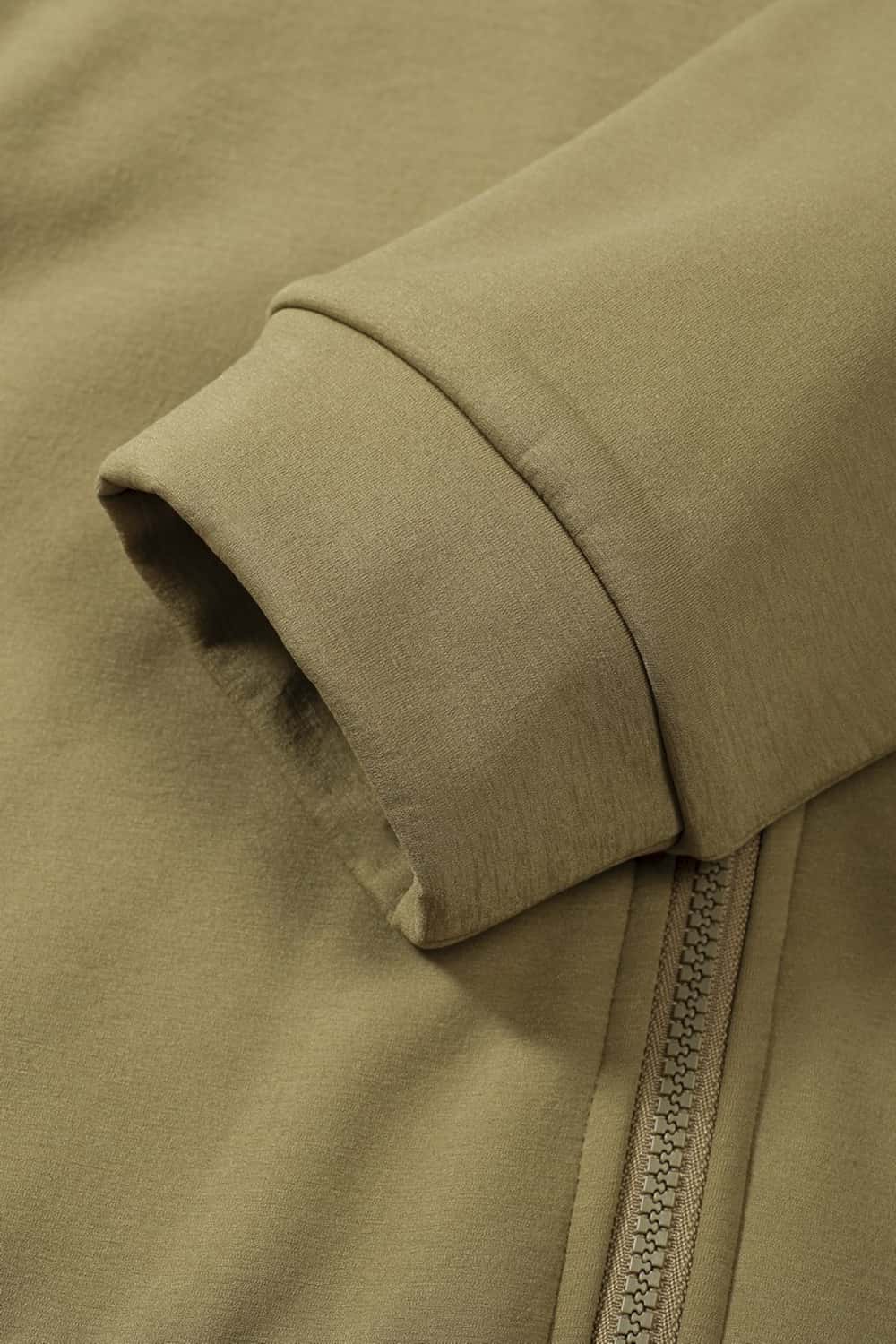 Smooth Stretch Zip Hoodie - Mud Green
