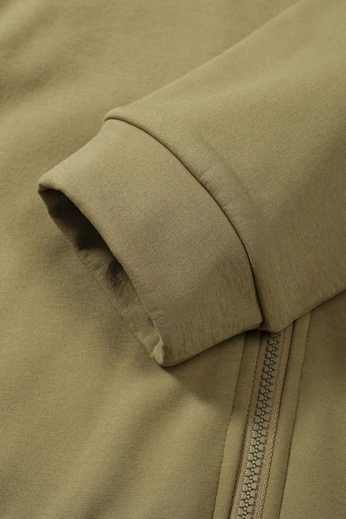 Smooth Stretch Zip Hoodie - Mud Green