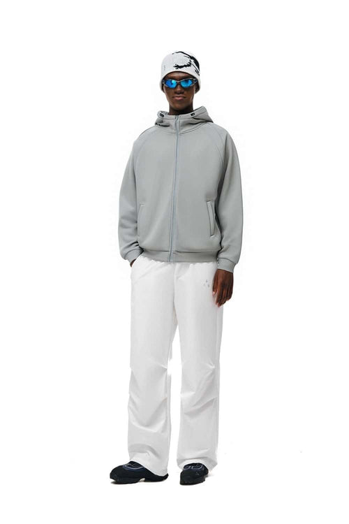 Smooth Stretch Zip Hoodie - Stone Gray