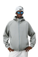 Smooth Stretch Zip Hoodie - Stone Gray