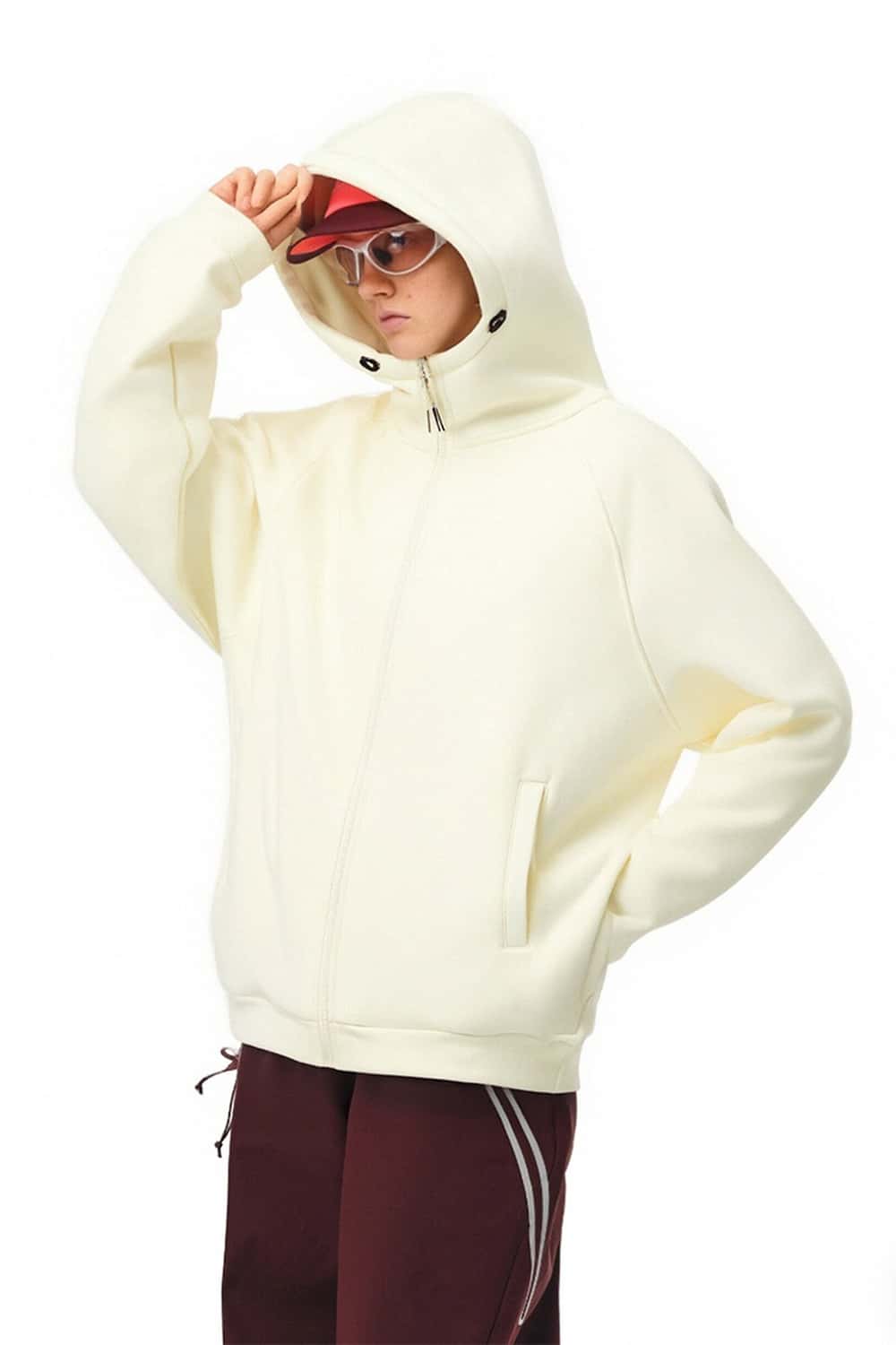 Smooth Stretch Zip Hoodie - White