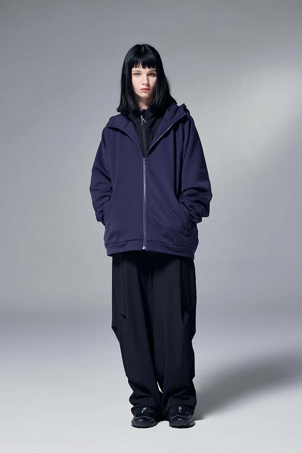 Relaxed Hooded Zip Jacket - Eclipse Blue