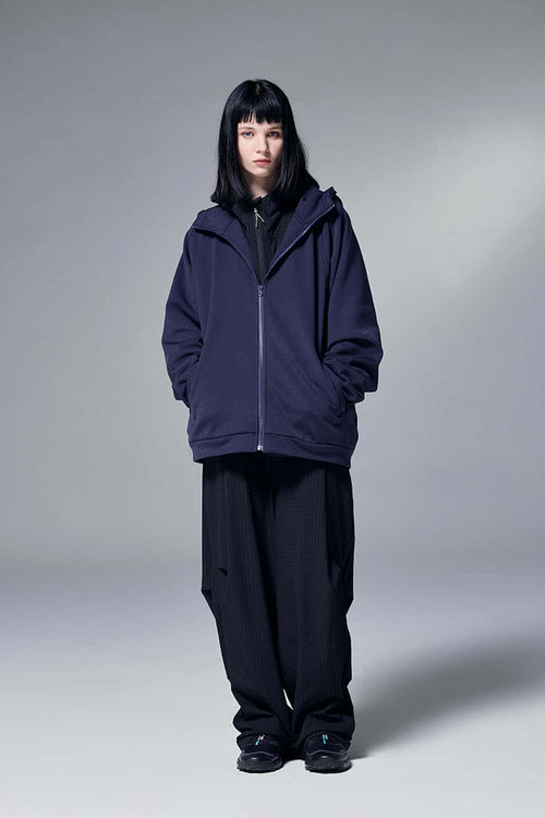 Relaxed Hooded Zip Jacket - Eclipse Blue