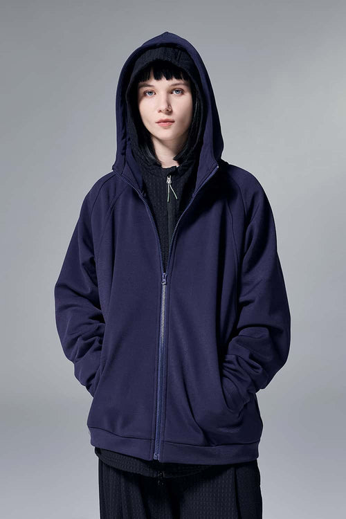 Relaxed Hooded Zip Jacket - Eclipse Blue