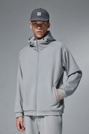 Relaxed Hooded Zip Jacket - Stone Gray