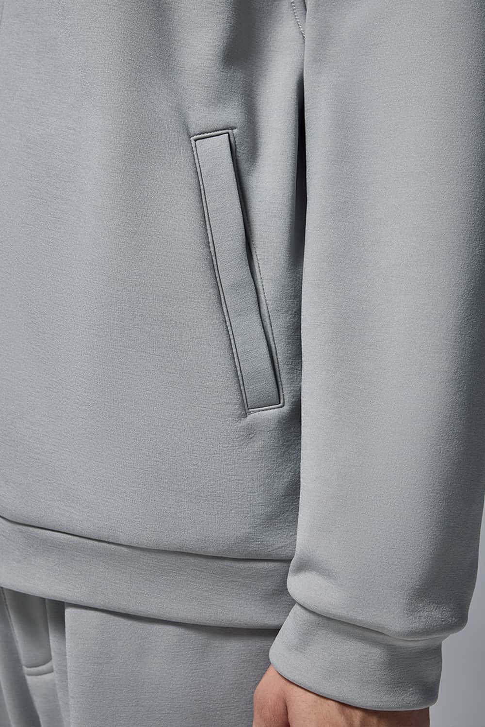 Relaxed Hooded Zip Jacket - Stone Gray