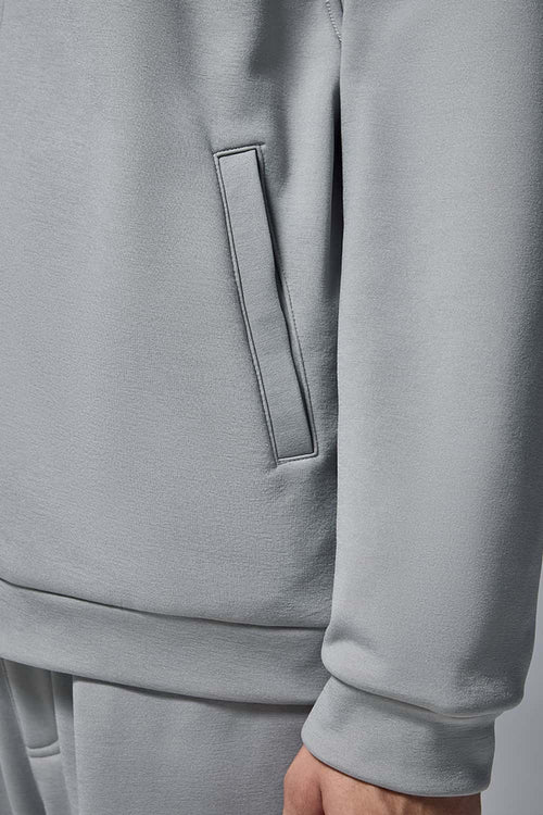 Relaxed Hooded Zip Jacket - Stone Gray