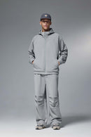 Relaxed Hooded Zip Jacket - Stone Gray
