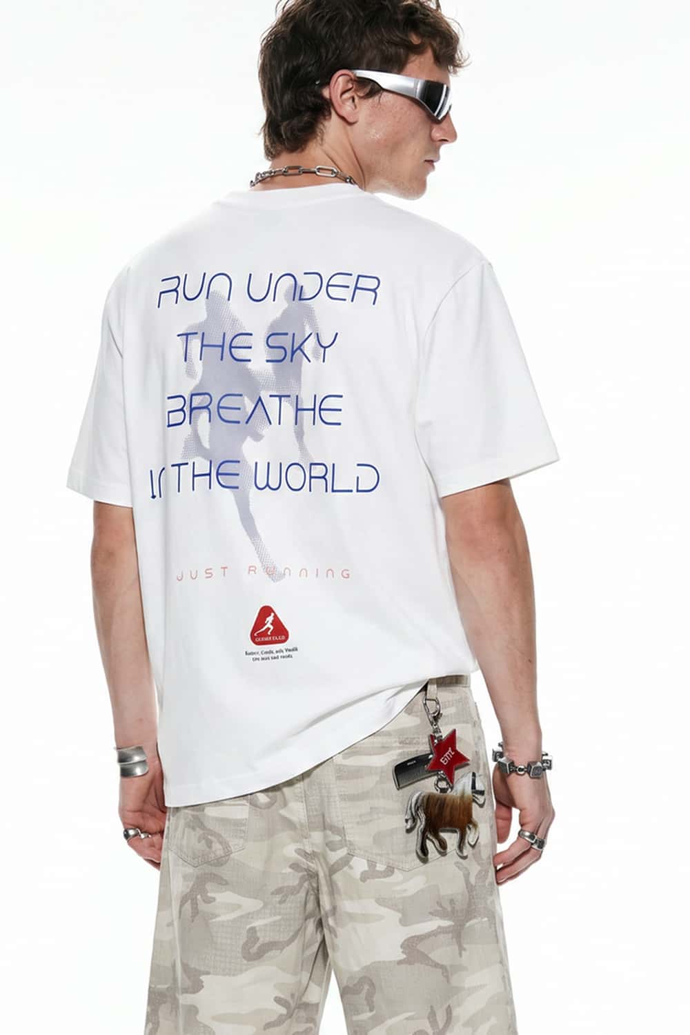 Graphic Back Print Crewneck T-Shirt - White